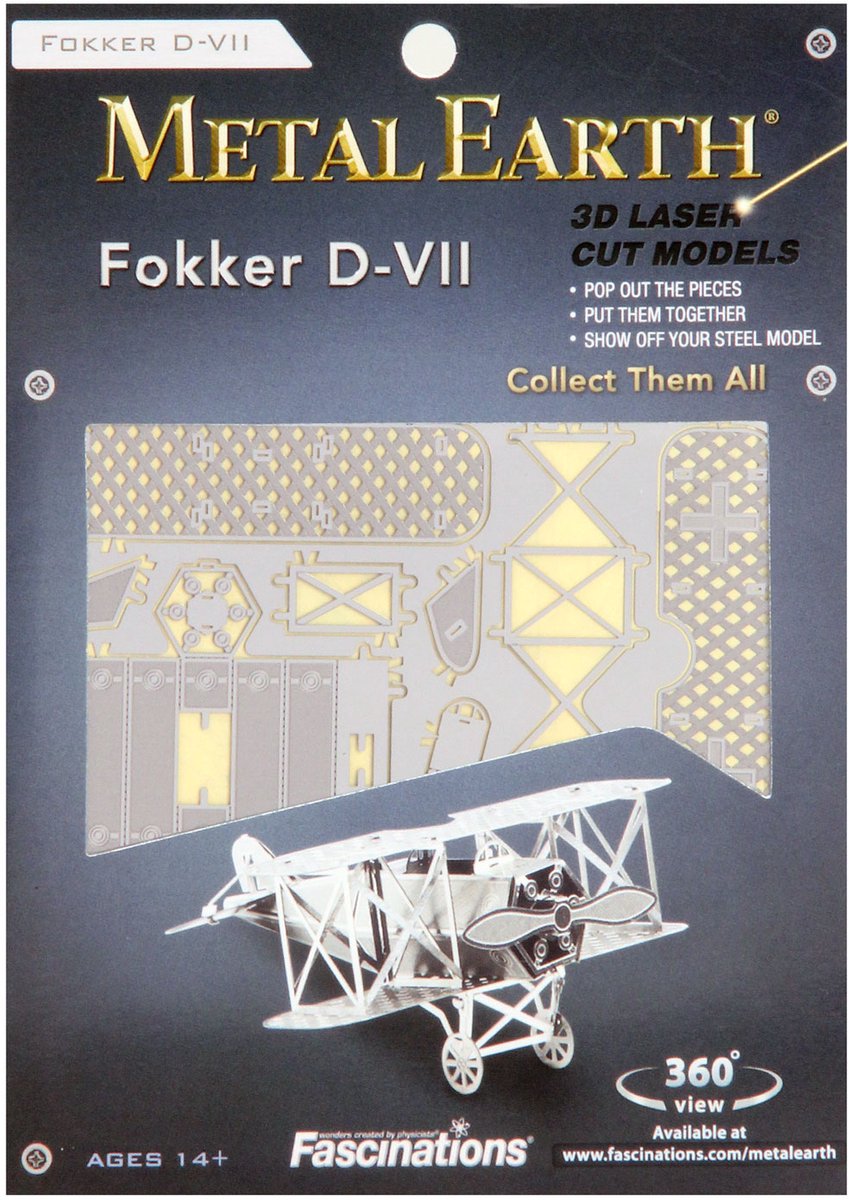 Metal Earth Modelbouw 3D Fokker DVII - Metaal