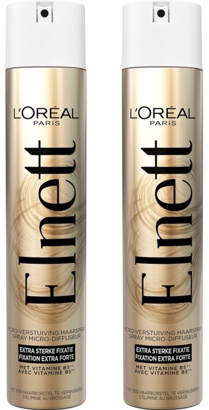 L'Oréal Paris Elnett Satin - Spray capillaire à fixation Extra forte - 2 x 300 ml