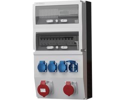 Stroomverdeler met 4x230V en 1x32A CEE Stopcontacten voor Bouwstroom