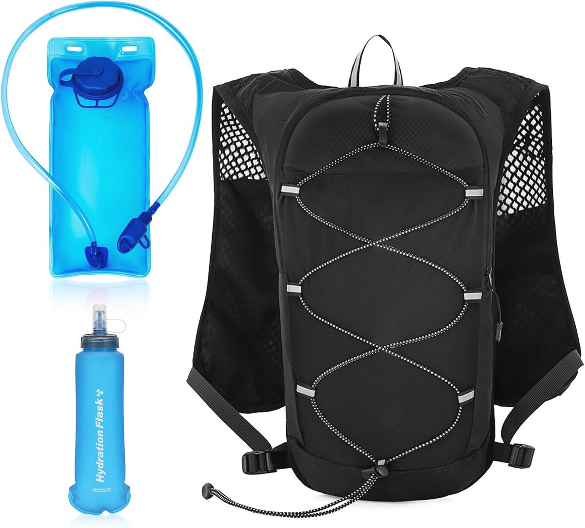 Gewichtsvest met Drinkrugzak en Waterfles voor Hardlopen