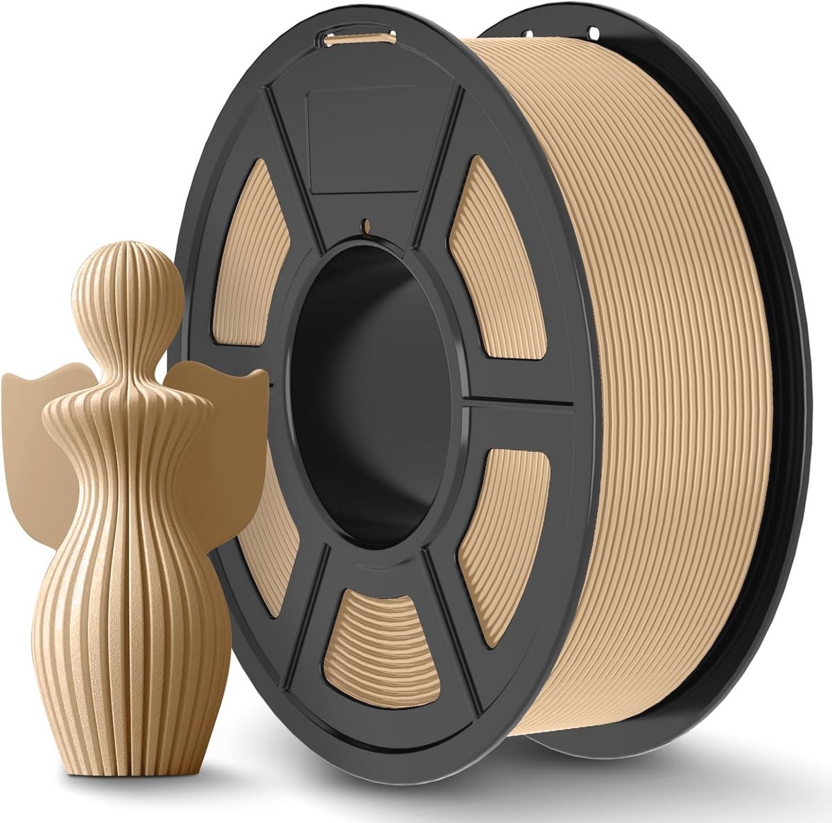 PLA+ Filament 1.75mm voor 3D-printen - Houtkleur - 1,1KG Spoel