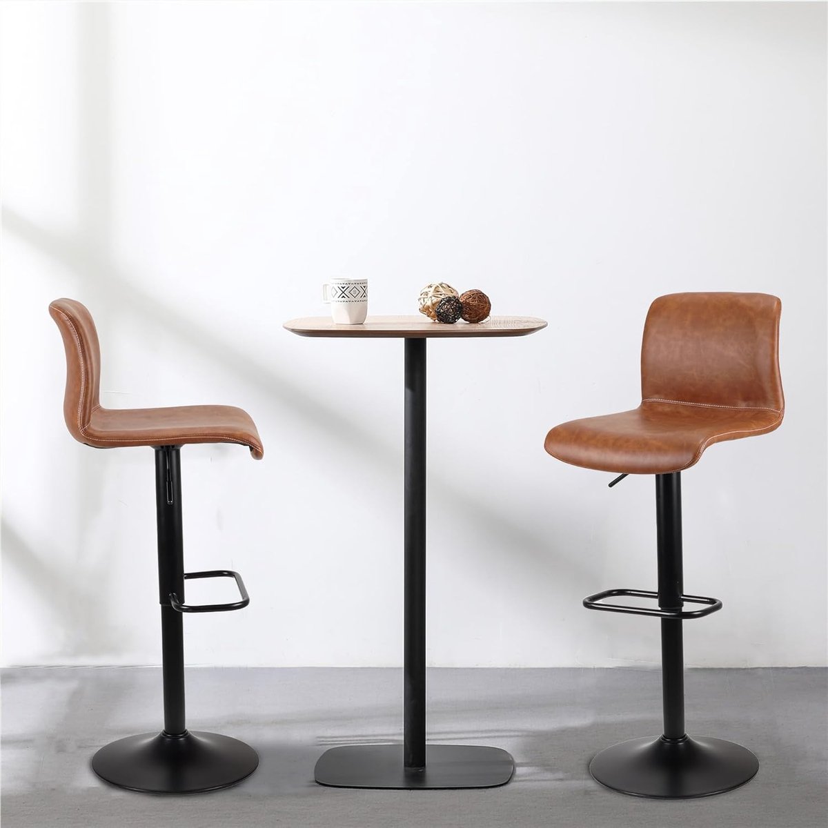 Set van 2 Design Barkrukken met Rugleuning - Verstelbare Barkrukken Set 2 – - Medahomestore