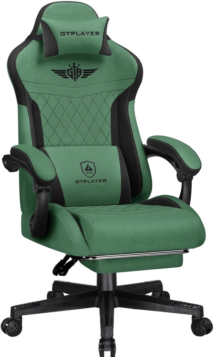 GTPLAYER Gamingstoel Technische Stof met Lendensteun - Groen - Anji Wudi Furniture Technology Co., - €115,99