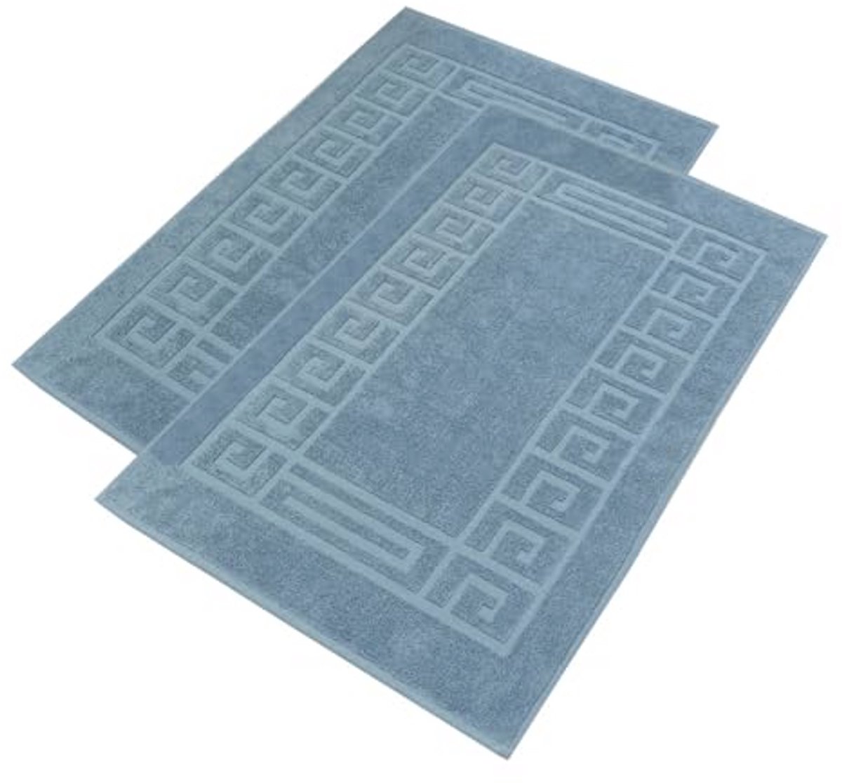 nice homeit Badmat, 2 stuks, 100% katoen, hoogwaardige douchematten, extra zacht, absorberend en machinewasbaar, Made in Italy (blauw, 50 x 80 cm)
