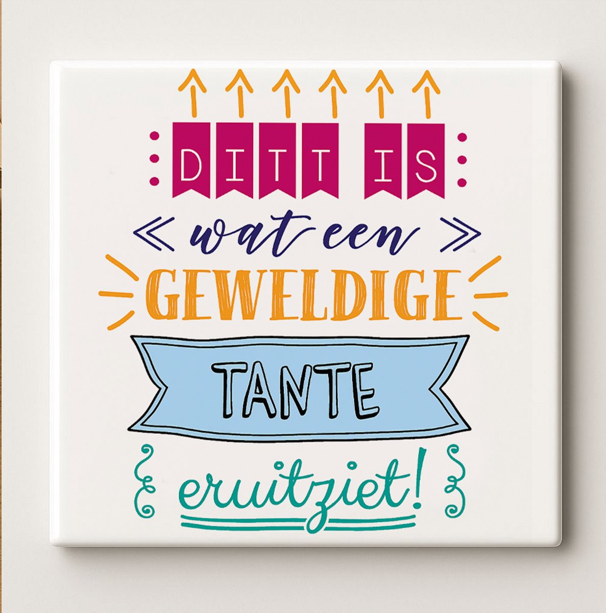 Dit Is Wat Een Geweldige Tante Eruit Ziet Decoratieve Tegel – Kleurrijke Familie Tekst Wan