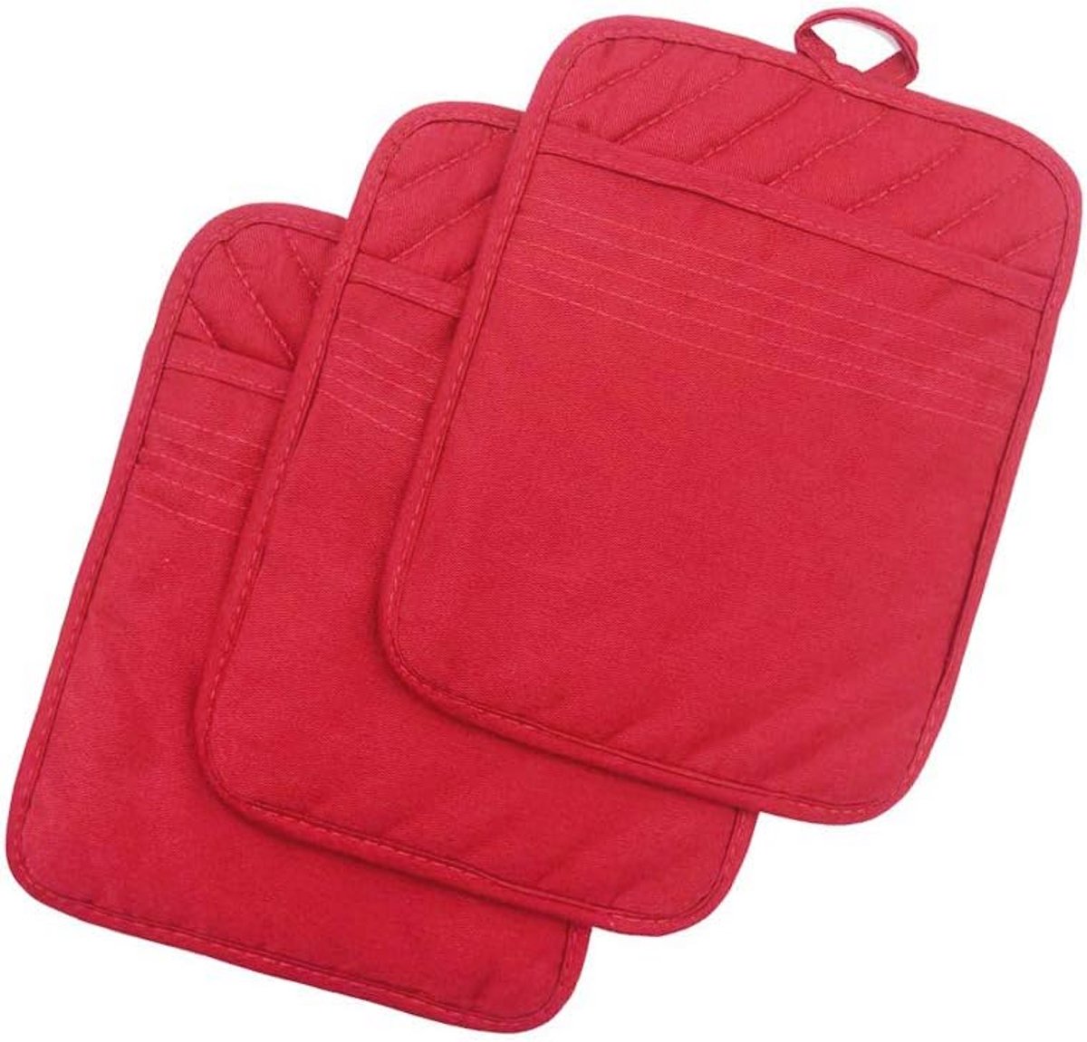 Hittebestendige Katoenen Pot Houders en Ovenwanten - 3-pack - Multifunctioneel en Non-Slip