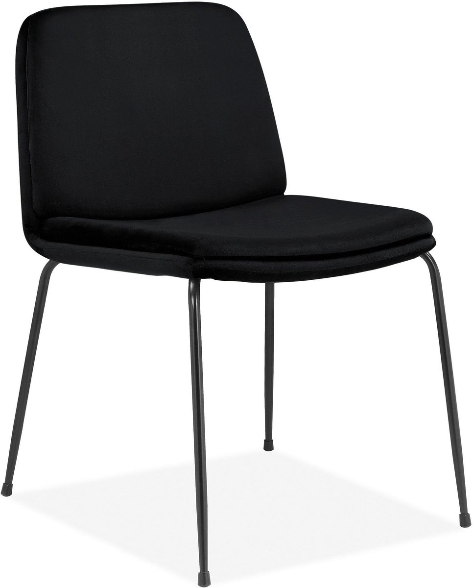Notio Living Heine-Eetkamerstoel - Set van 2 - Zwart Fluweel
