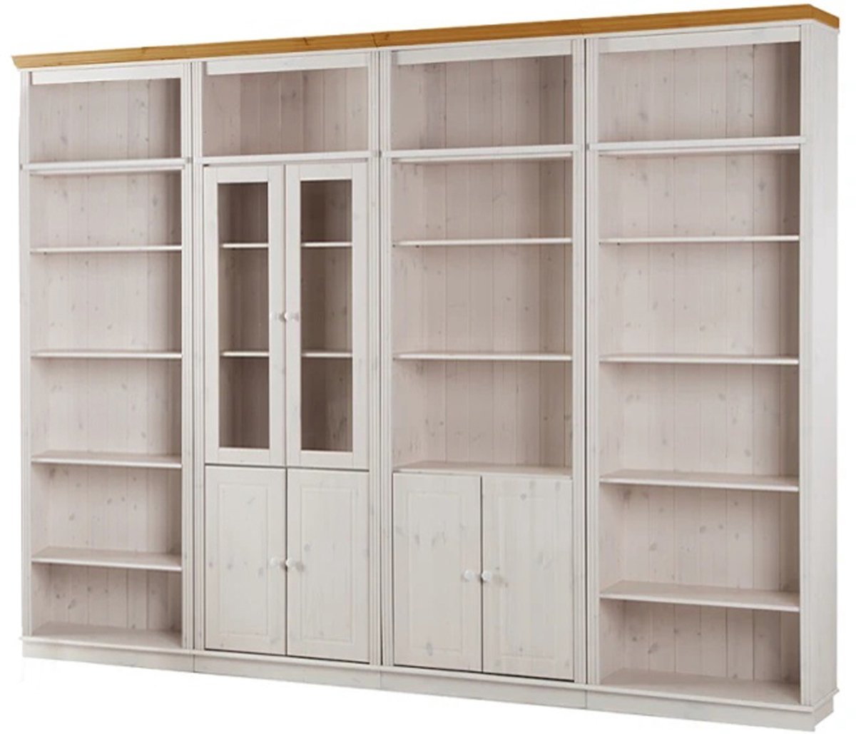 Notio Living Anita- Boekenkast in klassiek landhuisdesign van grenenhout5 WH Wit