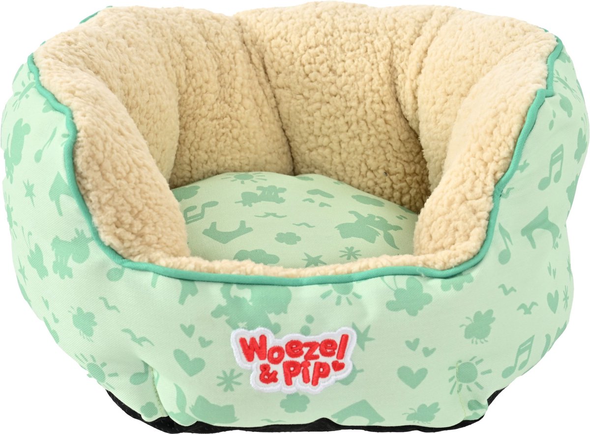Woezel & Pip slaapmand rond groen 40cm