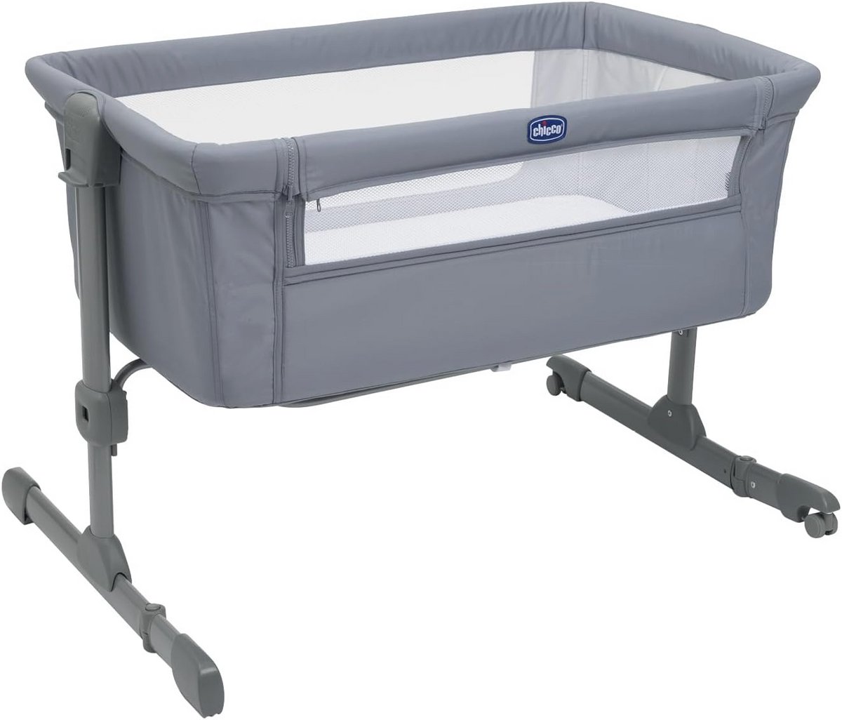 Verstelbare Co-Sleeping Baby Wieg met Luchtcirculatie en Matras, Geschikt voor 0-6 Maanden, Grijs