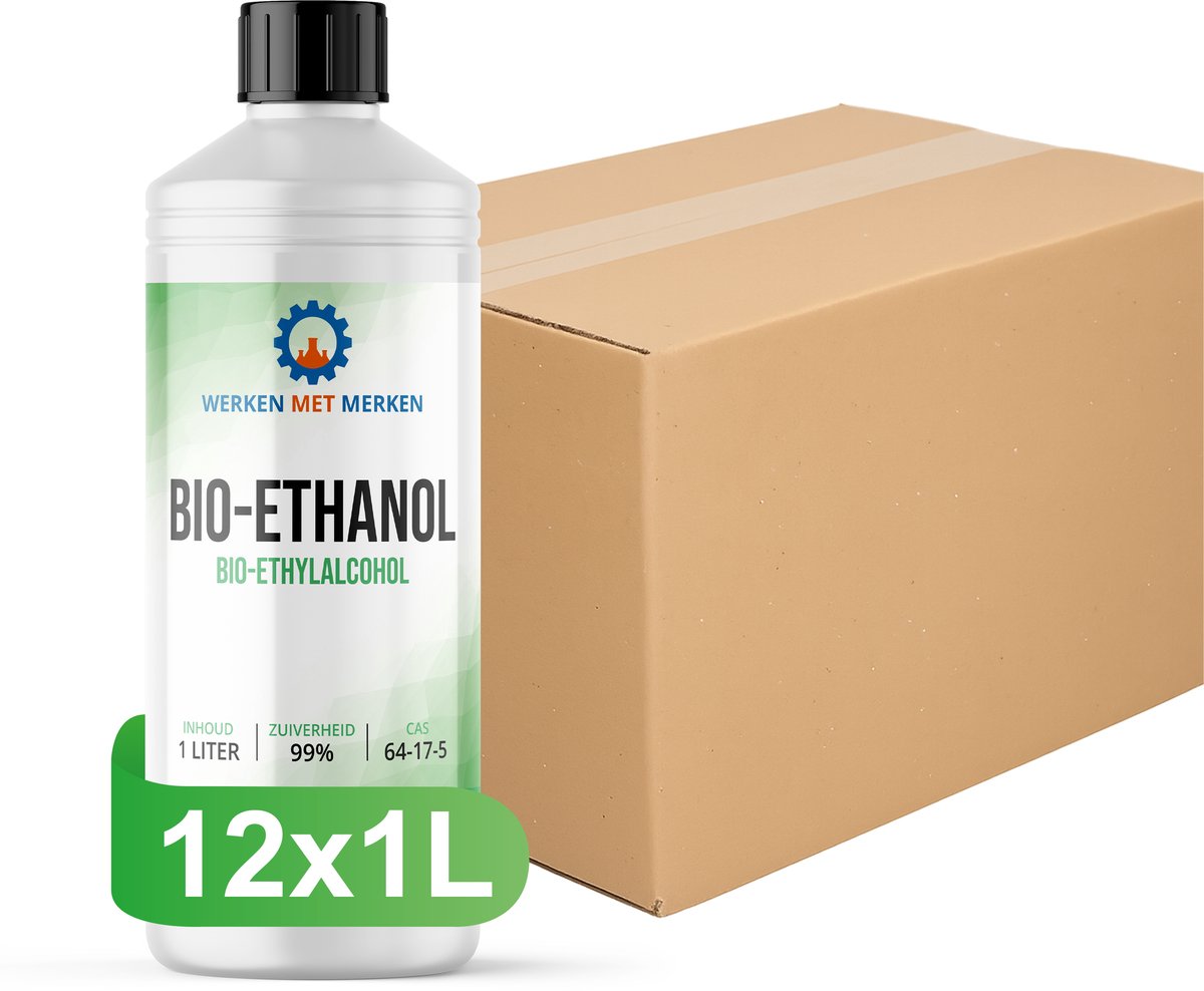 Bio-Ethanol 99% - Doos, 12 x 1 liter - Bio brandstof