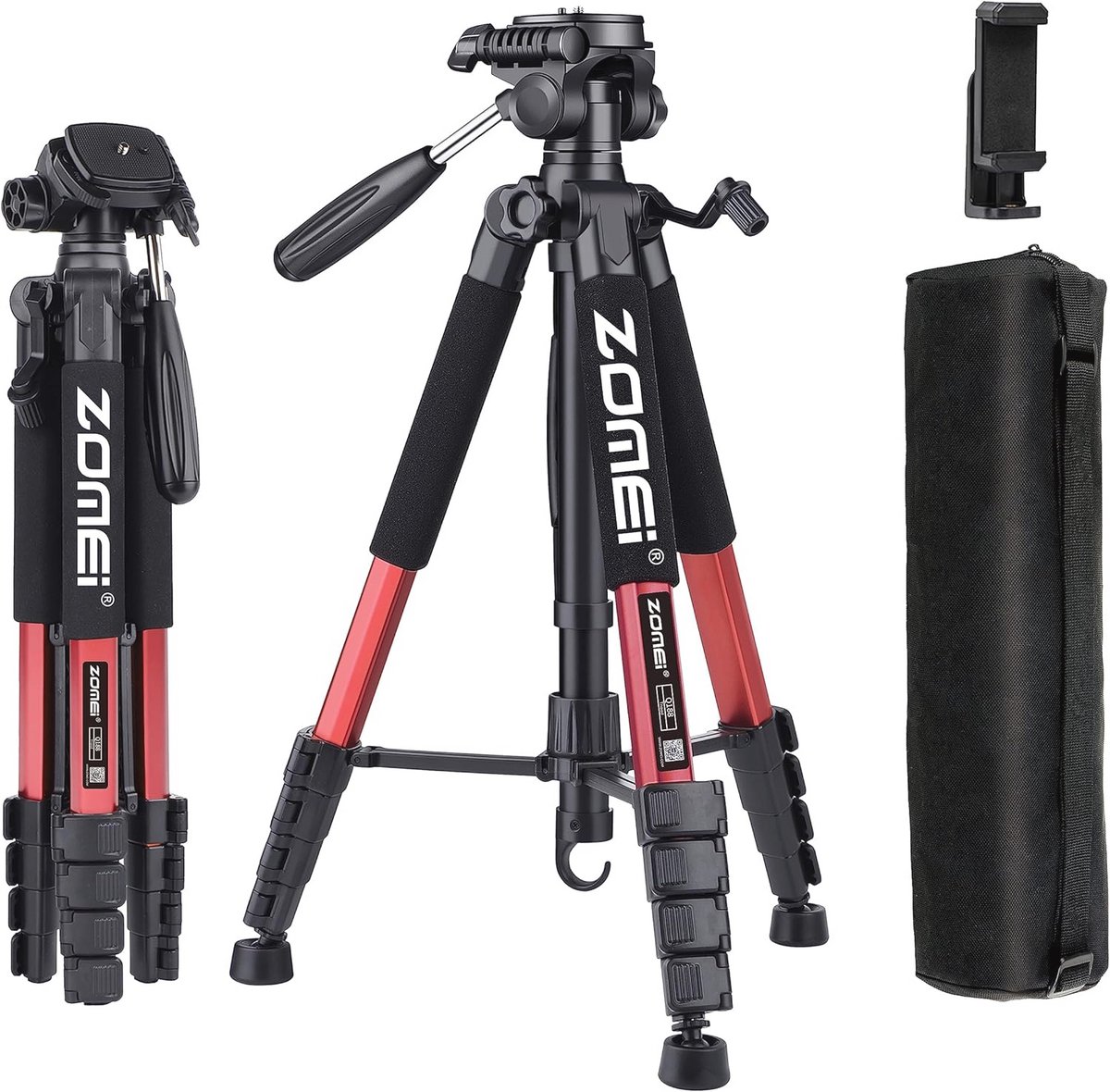 Professioneel 188 cm Reisstatief voor Camera's en Mobiele Telefoons