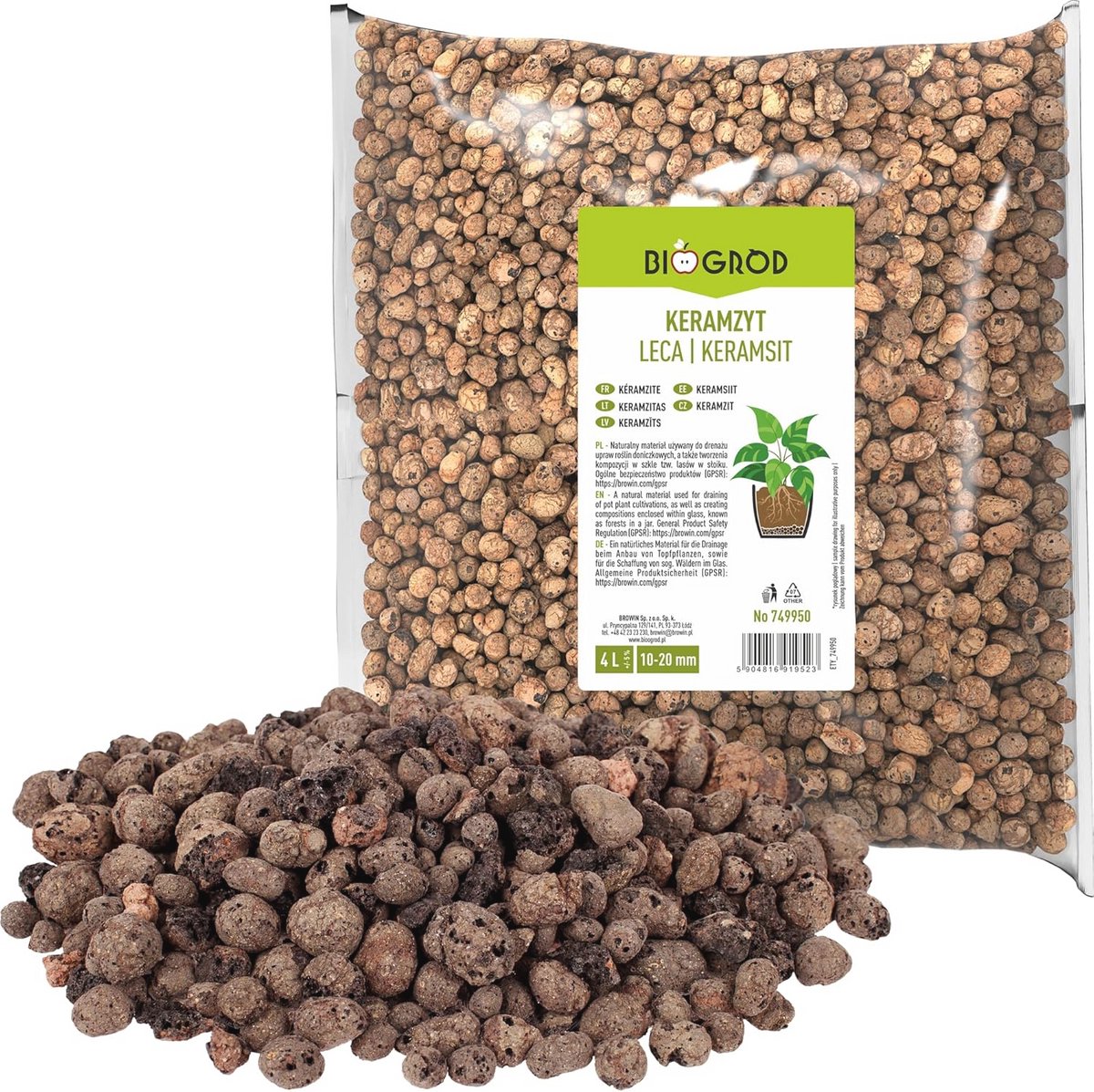 Kleikiezels 10-20 mm - 4L voor Potplanten