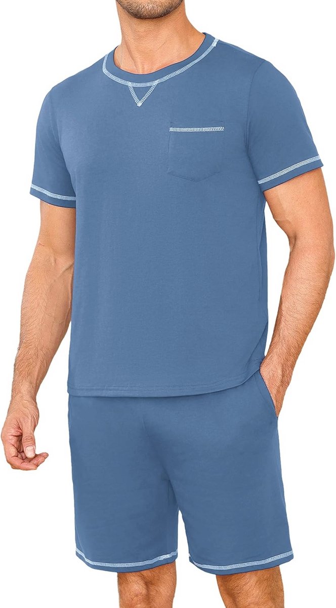 Korte Herenpyjama Katoen - Zomer Loungewear voor Mannen - Pyjamaset