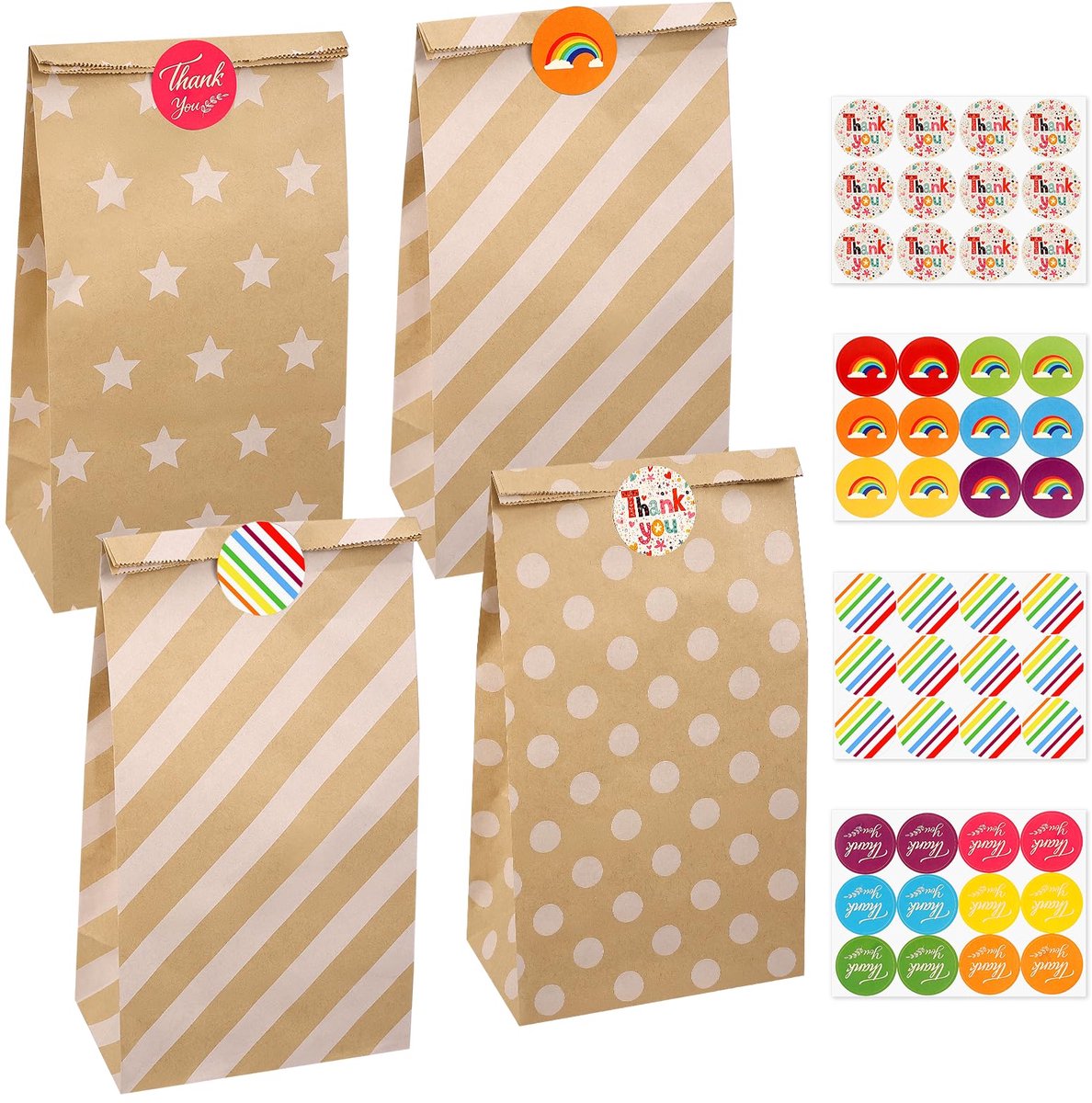 IMPERATORIS® Uitdeelzakjes met Strip/Stickers - Koekzakjes/Snoepzak/Geschenkzakjes - 20 stuks