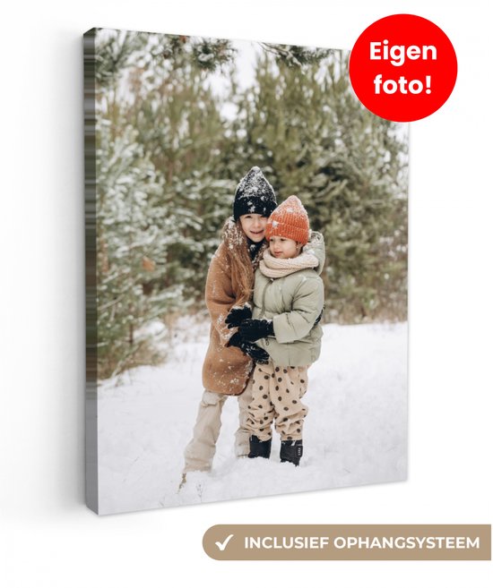 Canvas schilderij 30x40 cm - Foto op canvas - Gepersonaliseerd cadeau - Muurdecoratie woonkamer - Schilderijen met eigen foto