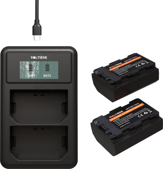 Voltière NP-FZ100 Accu Set voor Digitale Camera's - FZ100 Accu's + Oplader geschikt voor Sony Camera's