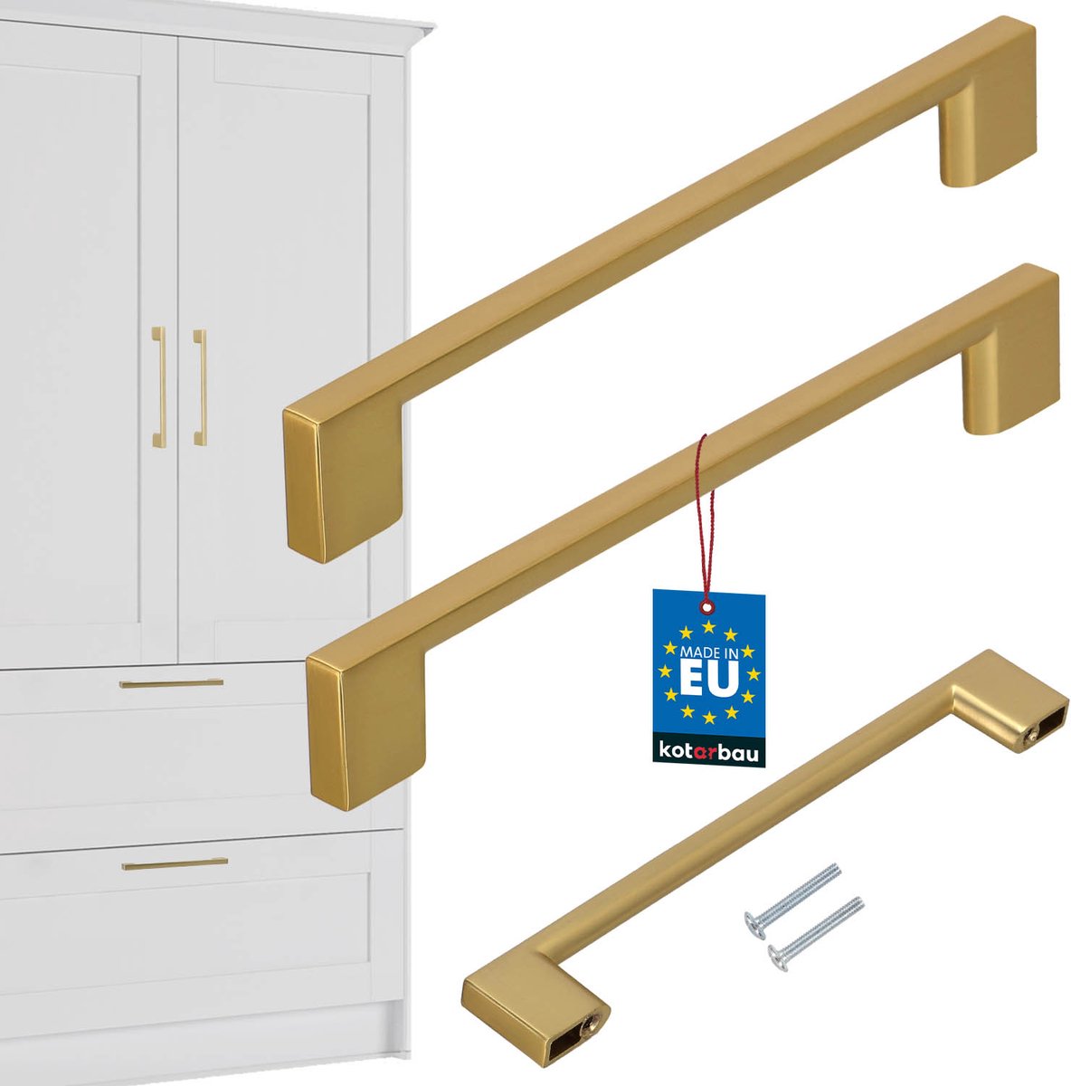 Kotarbau® - Meubelgreep - Zwart Mat - 190 mm - 160 mm - Set van 2