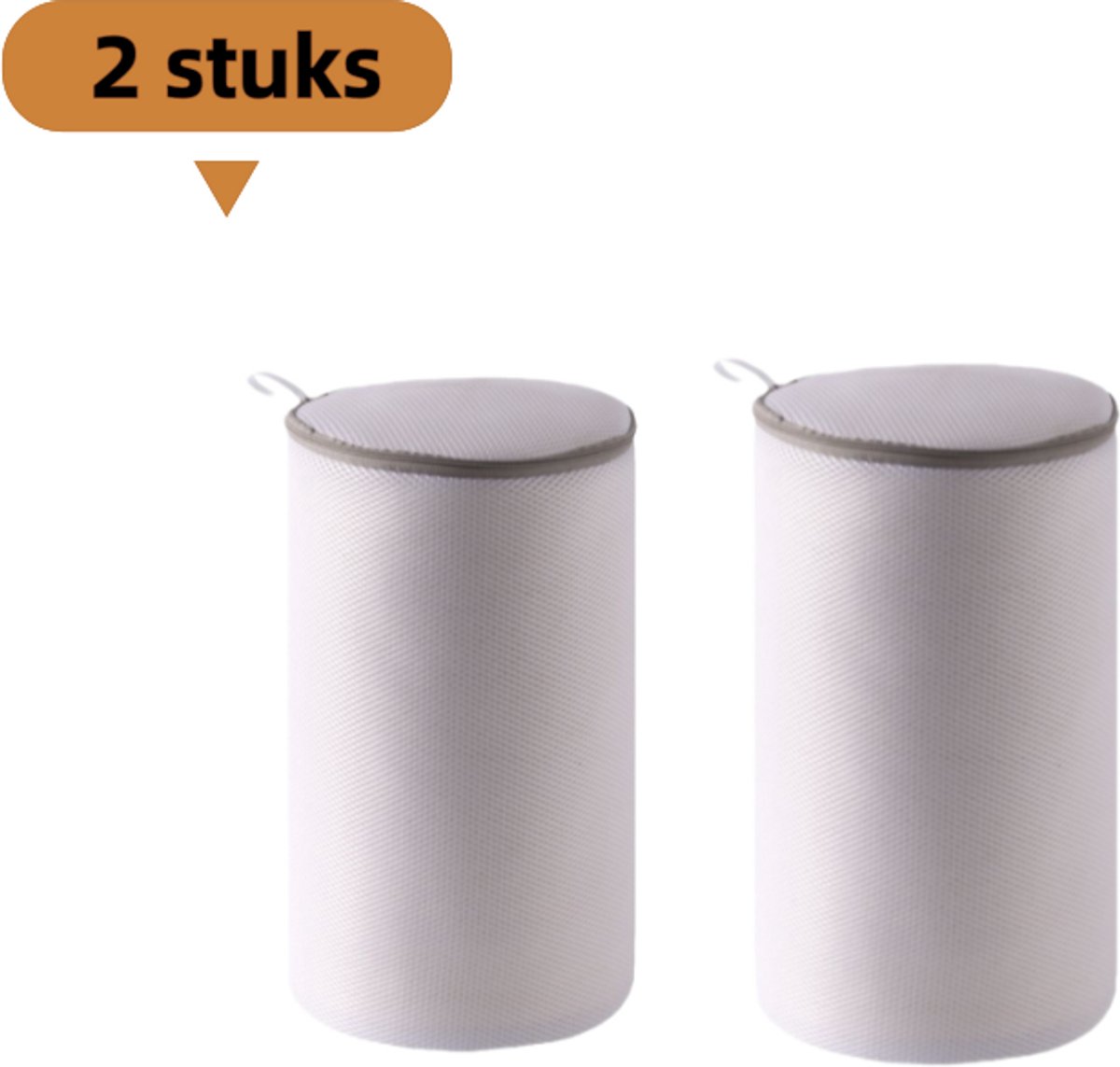 2-delige mesh-waszak voor schoenen - polyester - wasmachinebestendig - wit - 17*38 cm