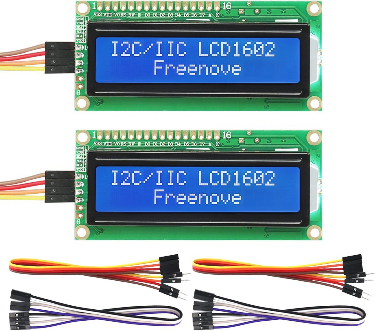 I2C LCD 1602 Module - 2 Packs | 16x2 Display | Compatibel met Arduino, Raspberry Pi, ESP32, ESP8266