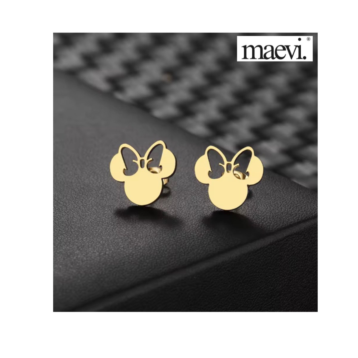 Maevi® Oorbellen Set - Kleur: Goud - Roestvrijstaal / RVS - Hoge Kwaliteit - Luxe Oorbellen voor Kinderen en Volwassenen - Earrings Set - Oorbel - Gouden / Gold - Mouse - Sieraden / Juwelen / Sieraad - Cadeau voor Vrouwen