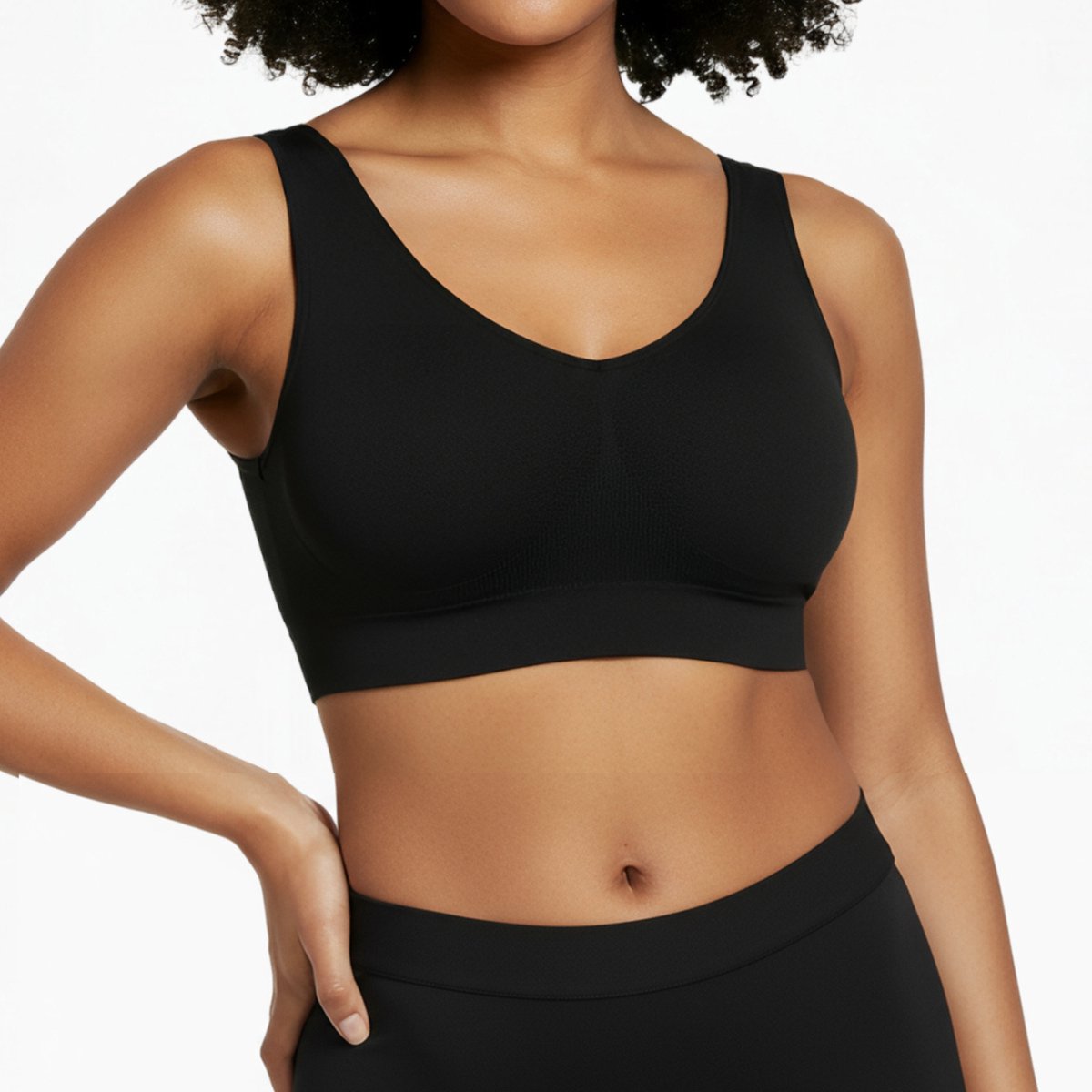 Shapetape Comfort BH zonder beugel - Zwart - Met uitneembare bh vulling - Extra comfortabele Sport BH - Zwangerschaps bh - Beugelloze bh - met push up - Magic bra - met pads