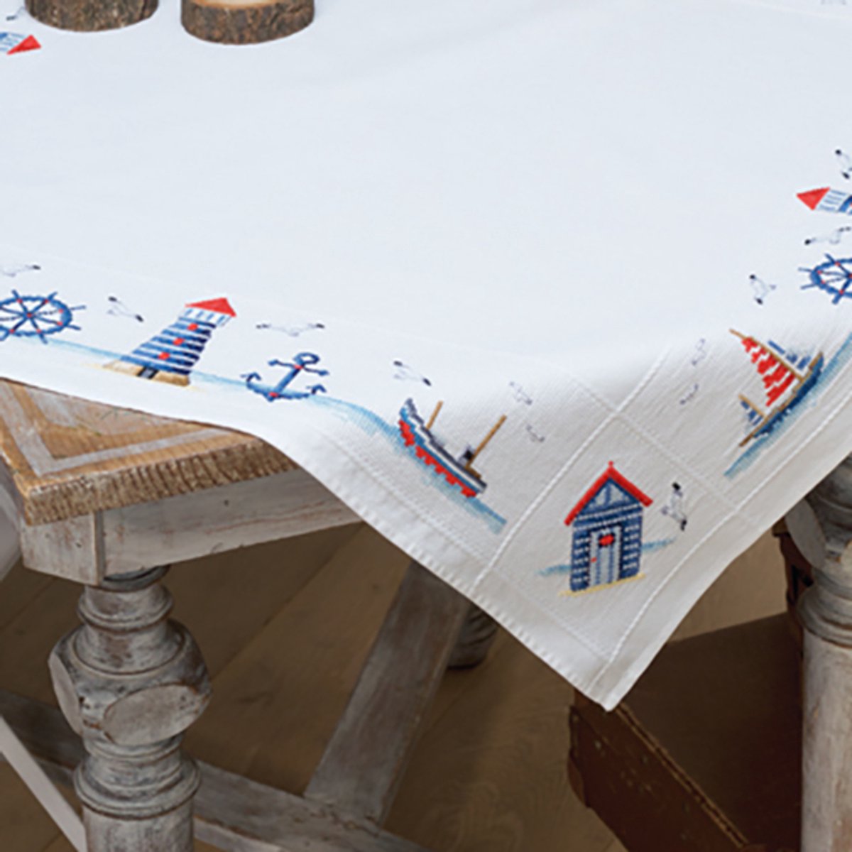 Vervaco - Aïda tafelkleed kit - Maritiem - PN-0147141 - Borduren - Borduurpakket - Borduurpakket volwassenen - Borduurpakket kind