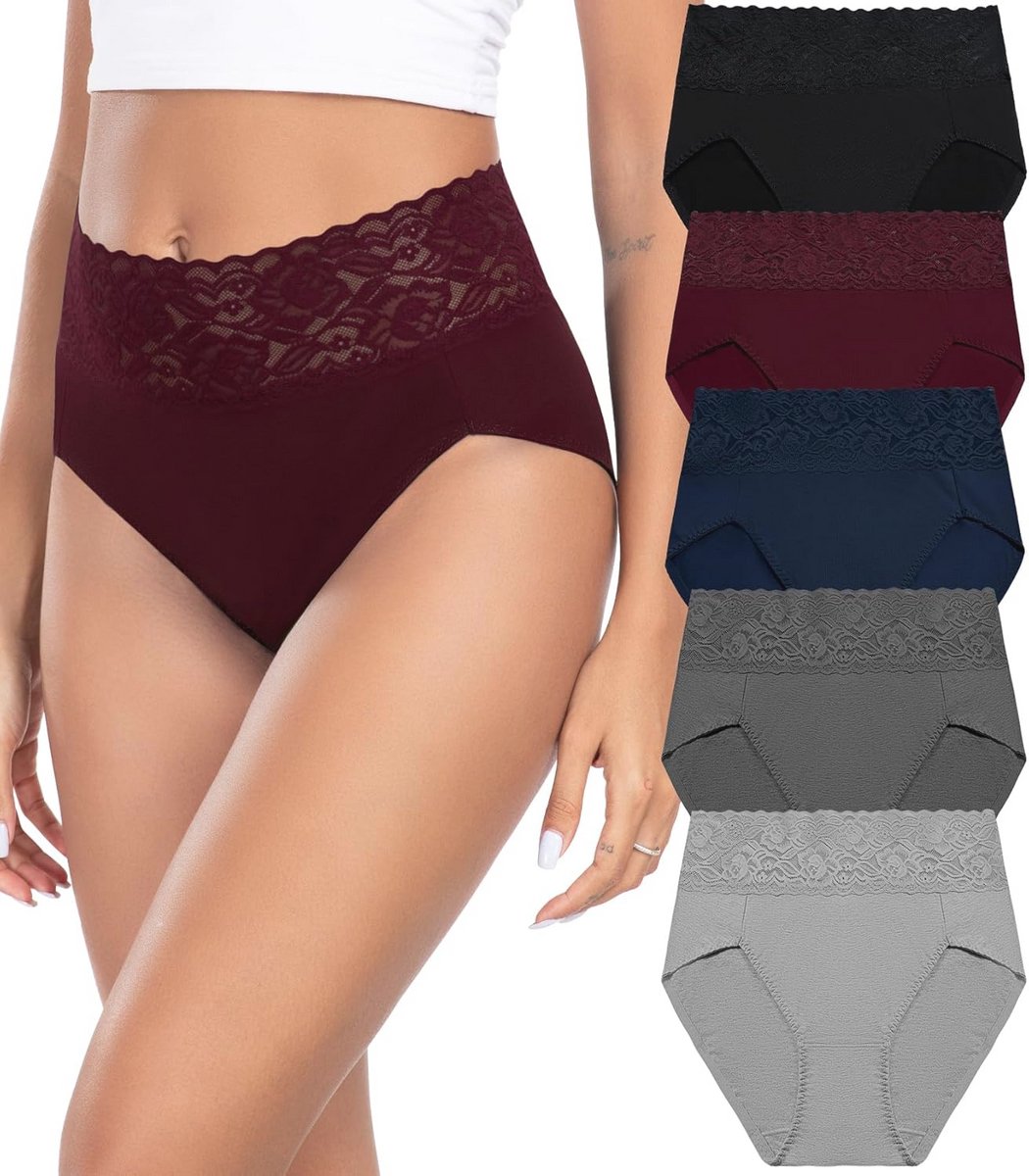 Vrouwen Onderbroeken Katoenen Hoge Taille Boxers - Set van 5