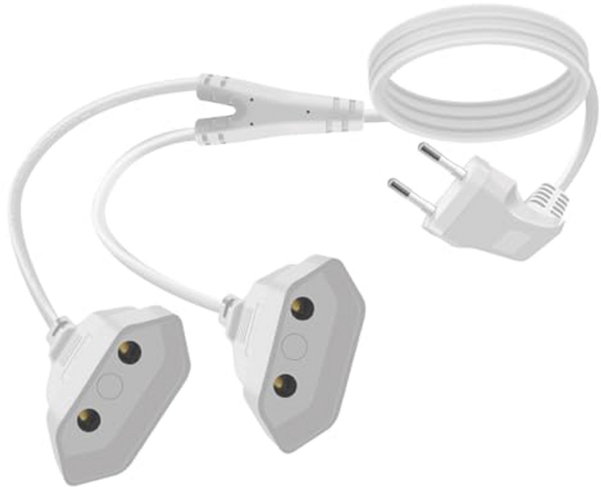 Euro Plug 2-in-1 Verlengkabel 2,5A 250V Voor Huishoudelijke Apparaten
