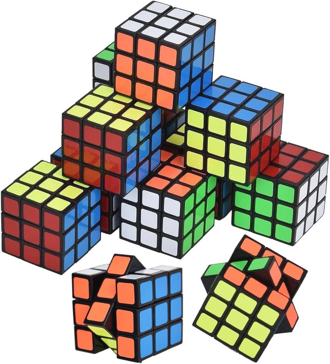 12 stuks mini-toverkubussen - brainteaser speelgoed voor kinderen en volwassenen - kleurrijke puzzels voor verjaardagen en feestdagen