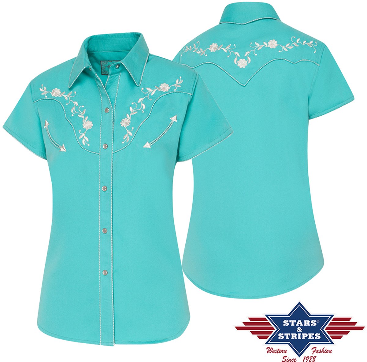 Dames Western Blouse Avery Stars&Stripes maat L