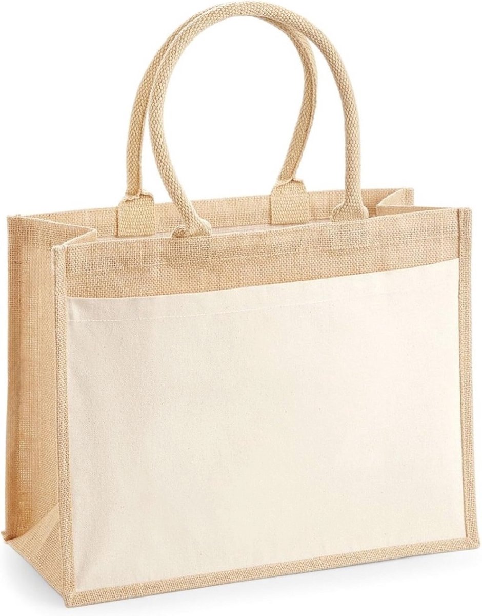 Katoenen Jute Shopper Tas voor Boodschappen - Natuurlijk en Duurzaam