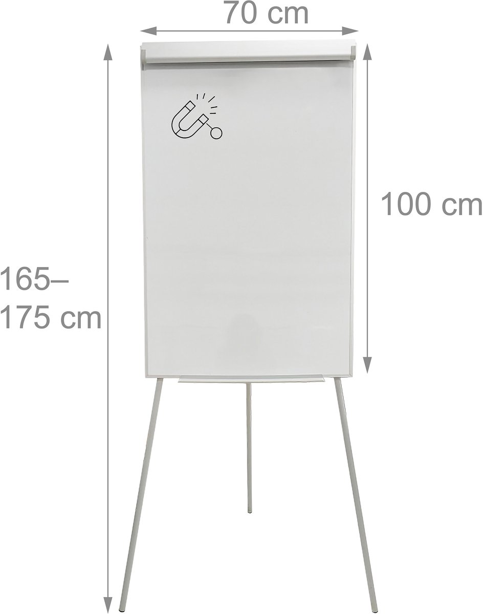 Flipover whiteboard - hoogte verstelbaar - wit thumbnail 5