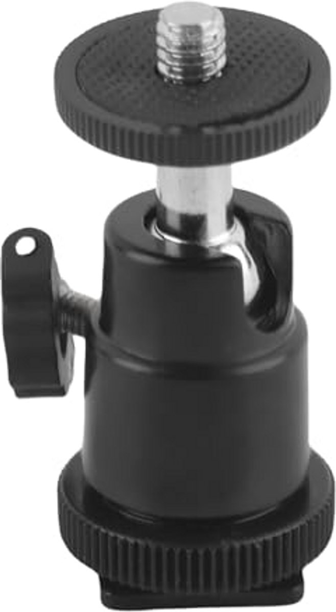 Kogelkop voor Driepootstatief met 360 Graden Rotatie en Hot Shoe Adapter