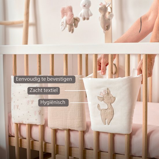 Nattou FanFan Bedbumper Set - Baby Hoofdbeschermer - 20 cm x 20 cm - 6 stuks van Nattou — afbeelding 2