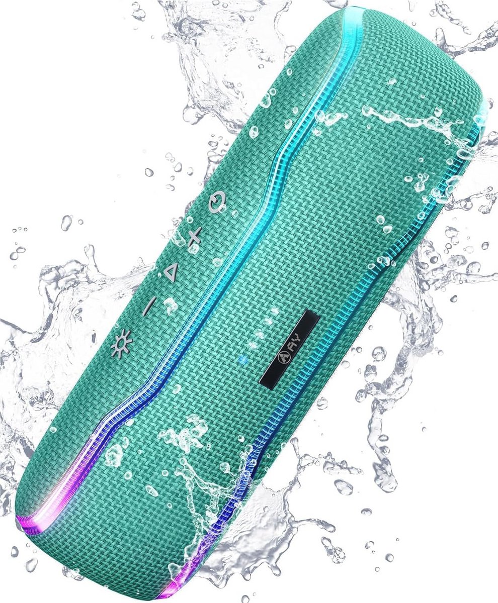 Draagbare Bluetooth luidspreker - IPX7 waterdicht, met kleurrijke lichten en krachtige bas, 24 uur batterij