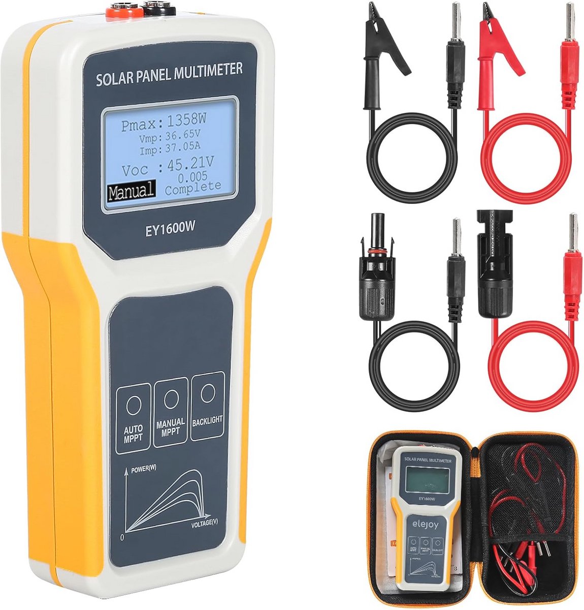 1600W Fotovoltaïsche Zonnepaneel Tester met LCD-Display en MPPT-Functie