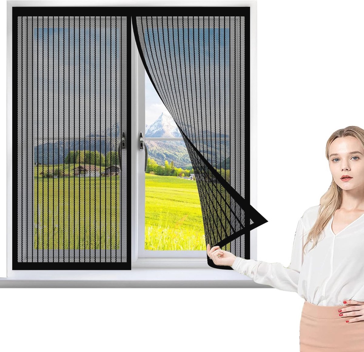 Muggenwerende Hor voor Raam - 200 x 200cm, Eenvoudig te Installeren, Geschikt voor Elke Gr