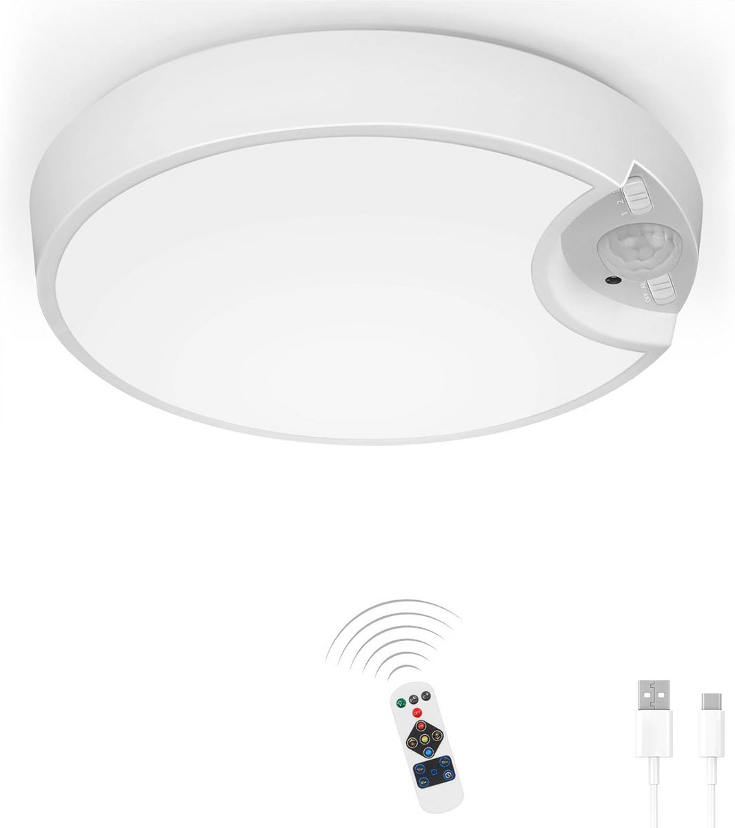 Dimbare LED Plafondlamp met Bewegingssensor en Afstandsbediening