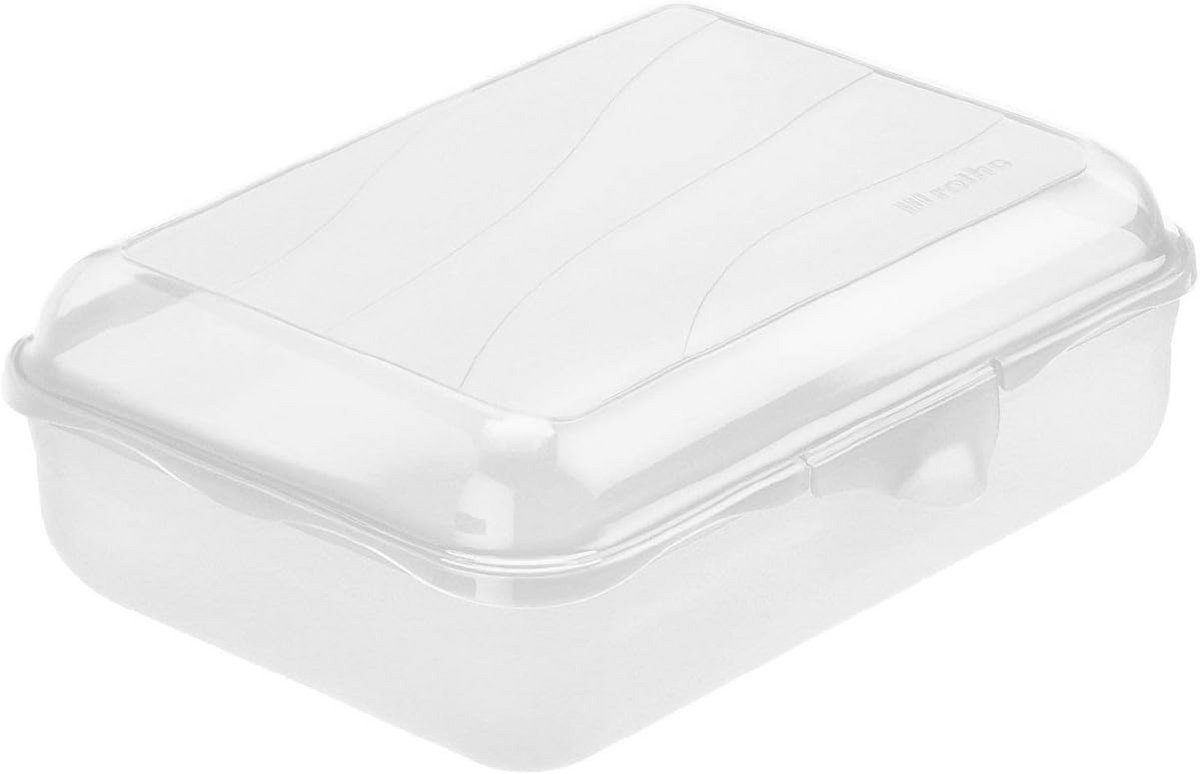 Lunchbox 1.25L met Kliksluiting - BPA-vrije Kunststof - Transparant (19.5 x 14.5 x 6.5 cm)