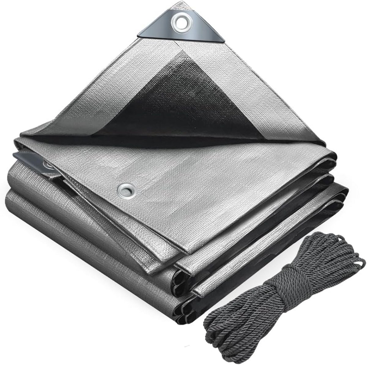 Waterdicht afdekzeil van polyethyleen 180 g/m² - extra zwaar en robuust, ideaal voor tuin en zwembad, 6 x 8 m