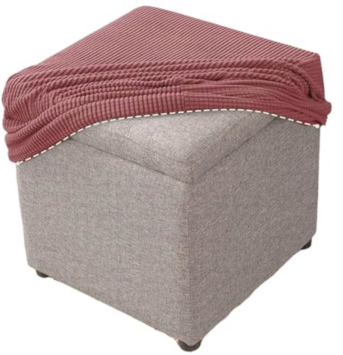 Vierkante stretch Ottomaanse hoes voor comfortabele voetenbank