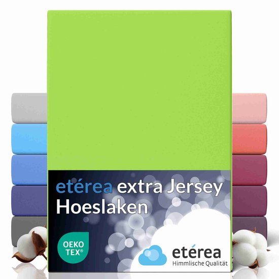 Hoeslaken etérea Extra Jersey 240x220 cm - Oekotex - 100% coton - jusqu'à 35 cm - Vert