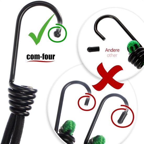 10 Stuks Products Spanelastiek met haak - Zeilspanner - Tentspanner - professionele expanderhaken - Spanrubbers - voor dekzeilen, paviljoenen, tenten, netten, expanderlussen — afbeelding 3