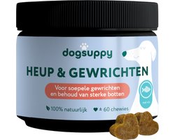 Heup & Gewrichten - 100% Natuurlijk - 60 snoepjes - Ondersteunt Soepele Gewrichten & Behoud van Kraakbeen - Bevat Glucosamine, Collageen, Groenlipmossel, MSM, Boswellia & Kurkuma - All-in-One-Formule