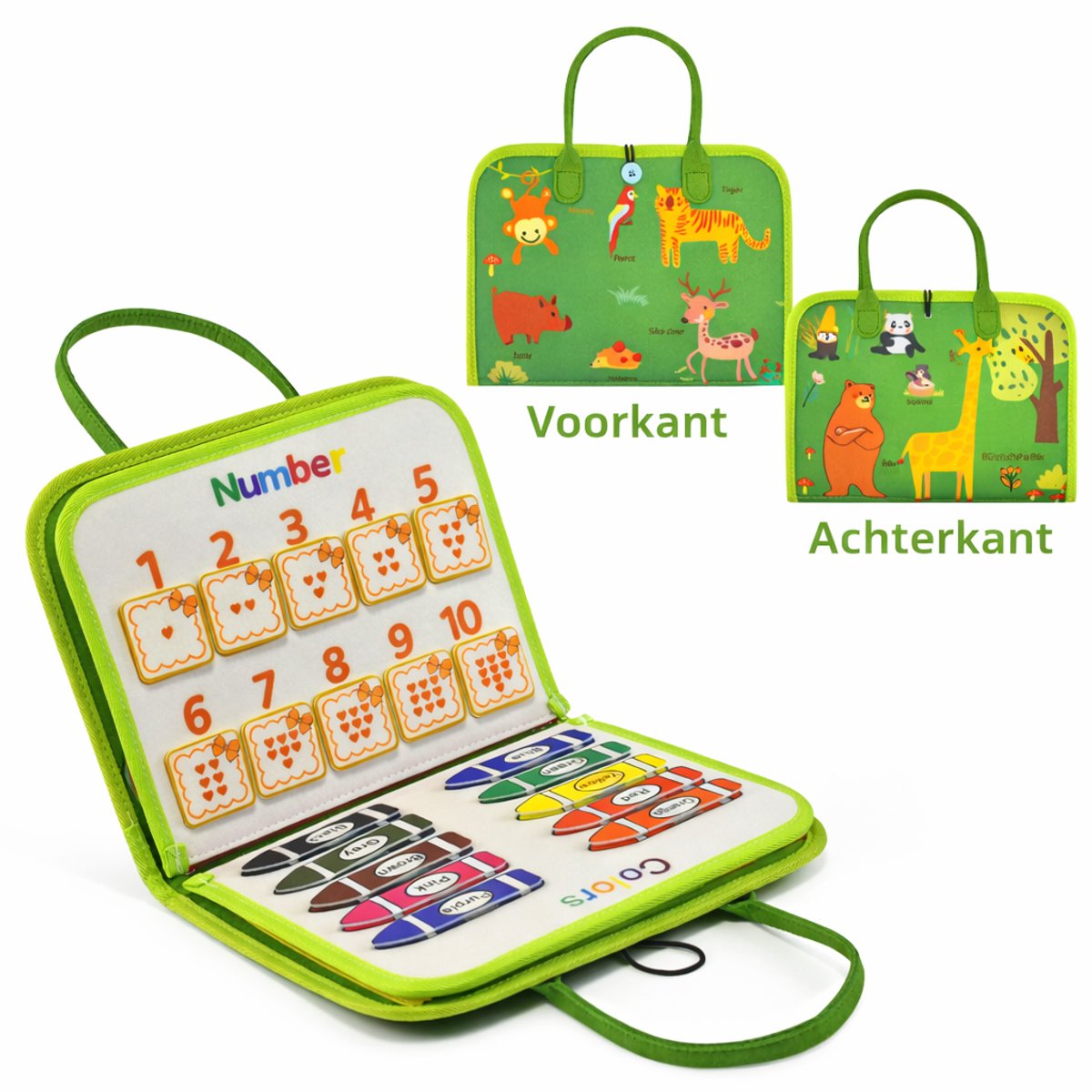 Montessori Busy Board Boek - Bussy Board - vanaf 3 Jaar – Educatief Speelgoed – Motoriek - Cijfers & Ritsen – Montessori Boek - Speelgoed Auto - Speelgoed Voor Onderweg - — afbeelding 10