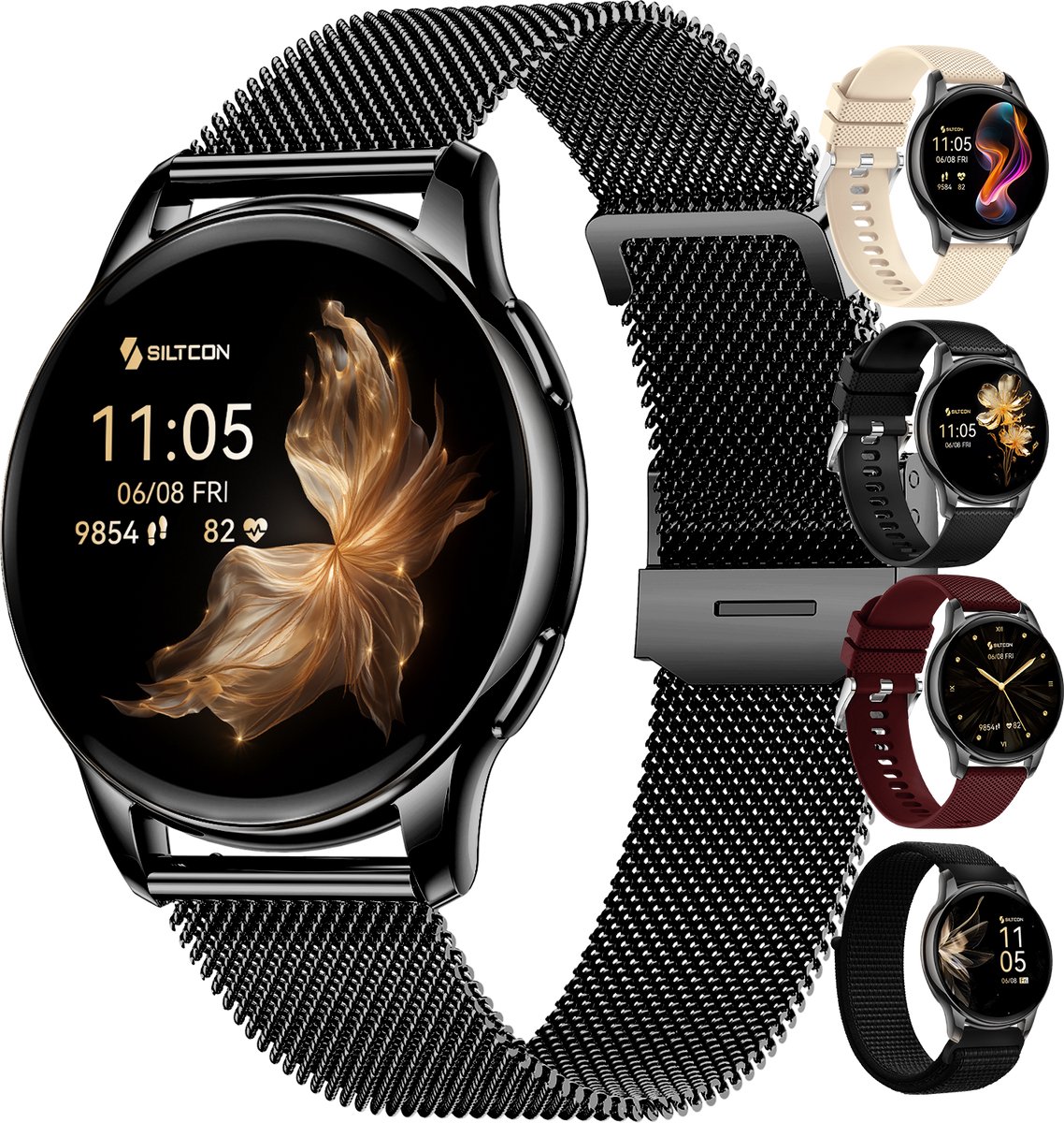 Inwealth Siltcon® Auréa Smartwatch met Hartslagmeter en 5 Bandjes - Inwealth - €59,95