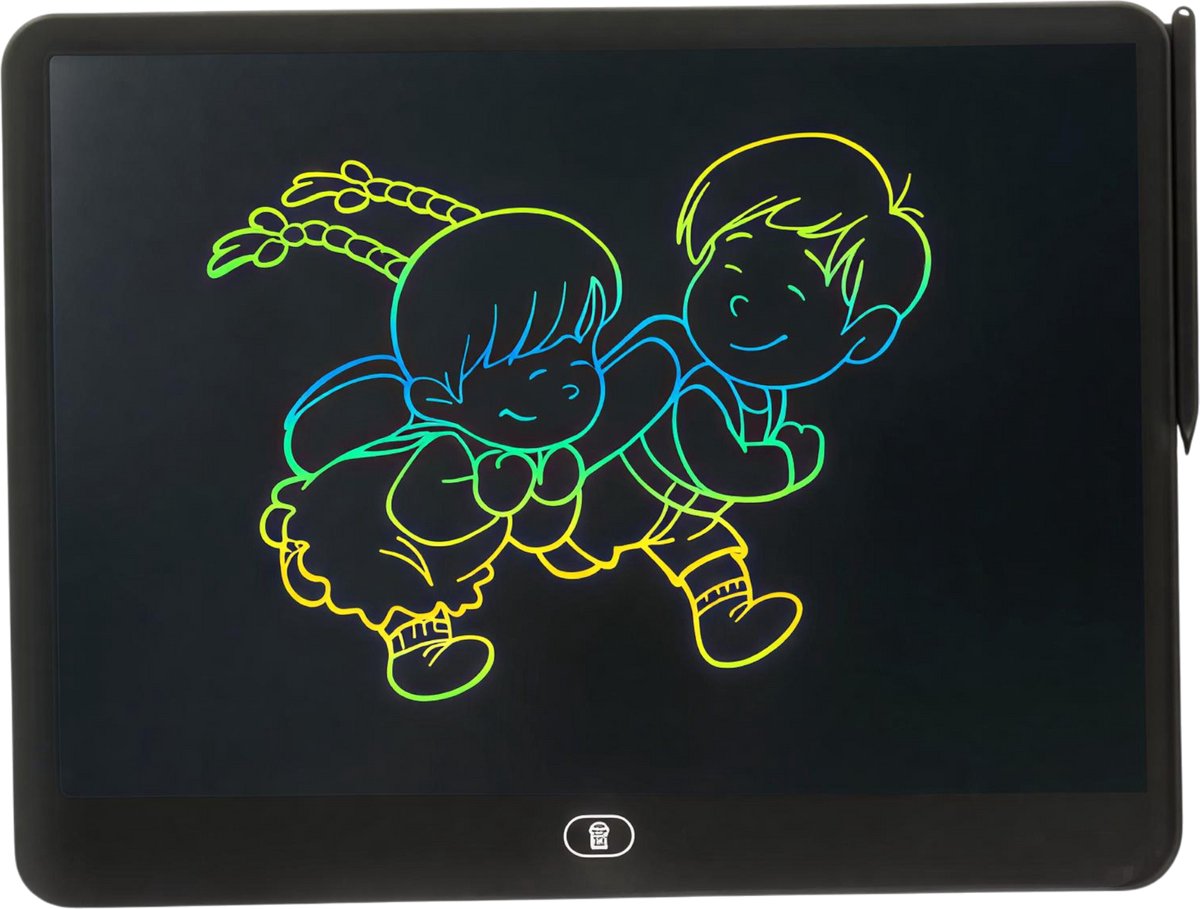13 Inch LCD Schrijfbord Zwart – Groot Elektronisch Tekenbord met Eénknops Wisfunctie – Educatief Tekentablet voor Kinderen, Leren & Creatief Spel