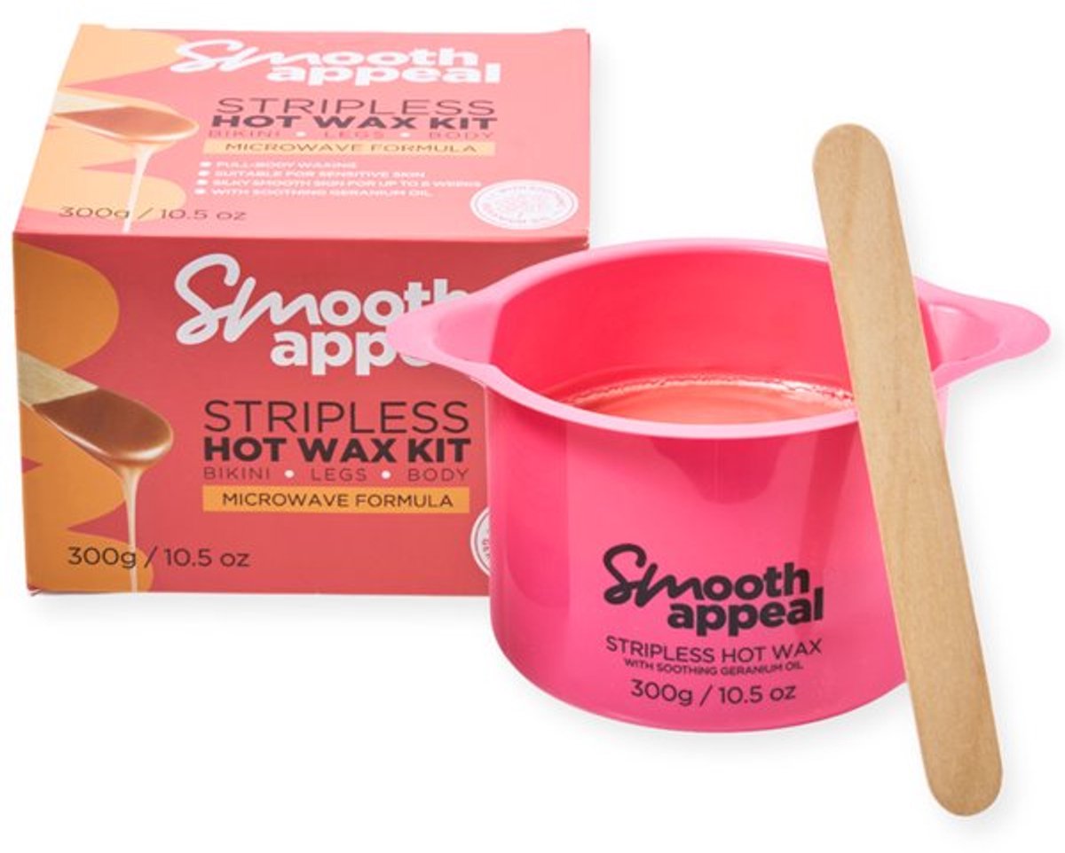 Smooth Appeal - Striploze Wax Gezicht en lichaam - Magnetron - Stripless Hot Wax Kit