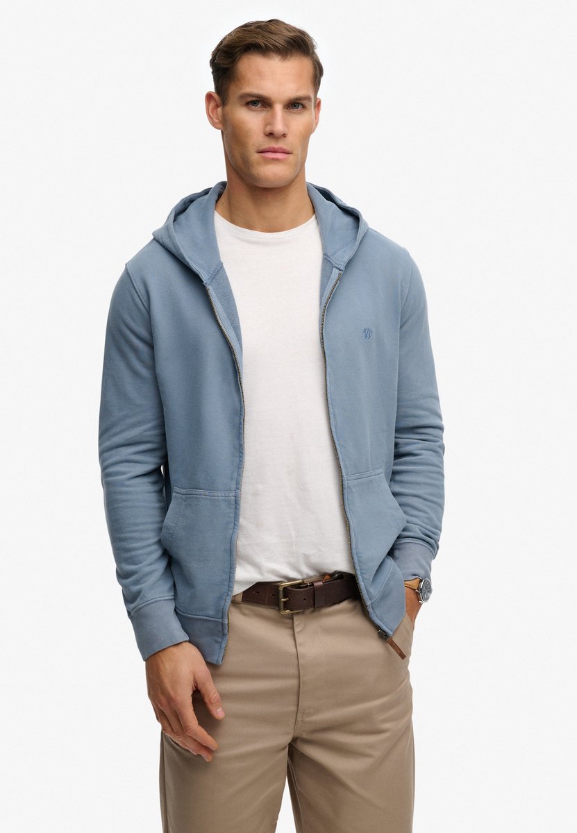 Superdry Classic Essential Zip Hoodie Heren Hoodies Grijs